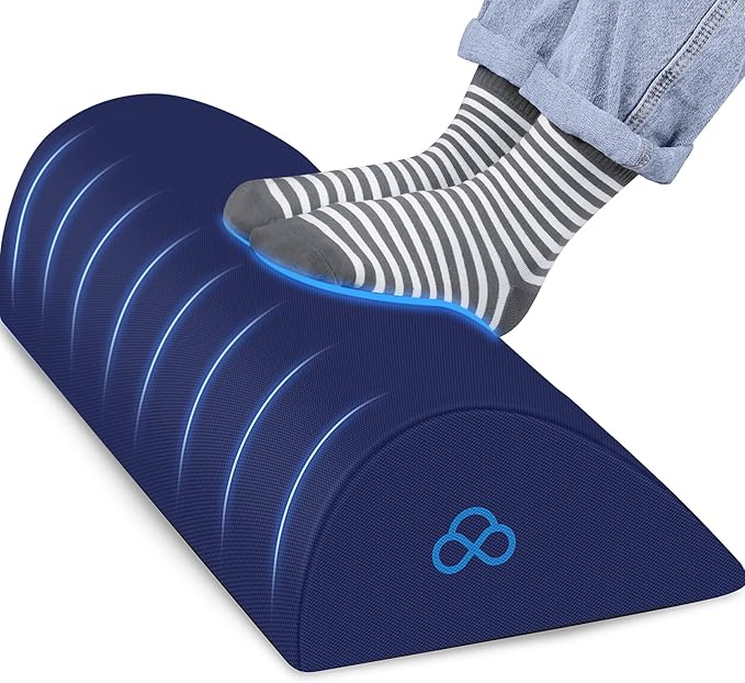 StepLively Foot Rest Ergonomic Pillow for Under Desk at Work, Anti-Fatigue Footrest Support Pillow for Fatigue & Pain Relief, Comfortable for Office Chair, Car Seat & Gaming Chair - Blue, Large-DeskLoop Office