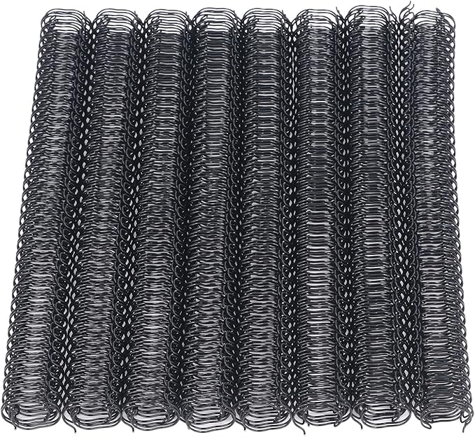 1/2 Inch Wire Cinch Book Binding Black 3:1 Pitch, 100 Pack Double Loop Metal Spiral for Bindings Fit for School Office Notebook Maker, YolieraArt Office Products Binding Combs 100 Sheet Capacity-DeskLoop Office