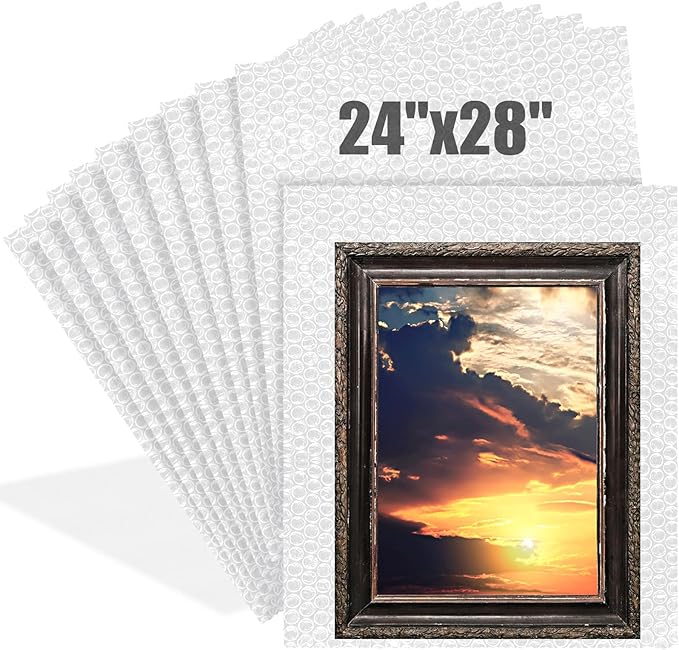 10 Pack 24 * 28 Inch Extra Large Bubble Pouches Clear Bubble Pouch Wrap Bags for Packing Shockproof Cushioning Wrap Bag for Shipping Moving Fragile Dishes China Plates Painting Fragile Items-DeskLoop Office