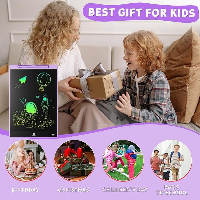 Genialba LCD Writing Tablet 12-Inch Colorful Doodle Board, Toddler Learning - Image 7