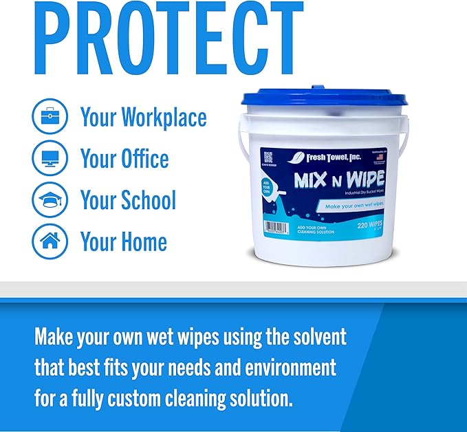 Fresh Towel Mix-N-Wipe Dry Wipes Refill, 1-Pack (220 Sheets) – Make Your Own Wet Wipes – 6" x 9" Sheets – Bulk Paper Towels-DeskLoop Office