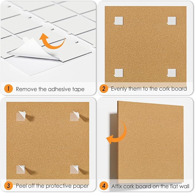 MaxGear Large Cork Board for Wall 48" x 36", 12 Pack Cork Board Tiles with 40 Pushpins & Safe Removable Adhesive Tabs, 12" x 12" Corkboards for Office, School & Home-DeskLoop Office