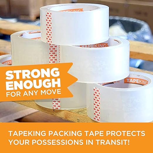 Tape King Clear Packing Tape - 60 Yards Per Roll (36 Rolls) - 1.88 Inch Wide Stronger & Thicker 2.7mil, Heavy Duty Adhesive Industrial Depot Tape for Moving Packaging Shipping, Office & Storage-DeskLoop Office
