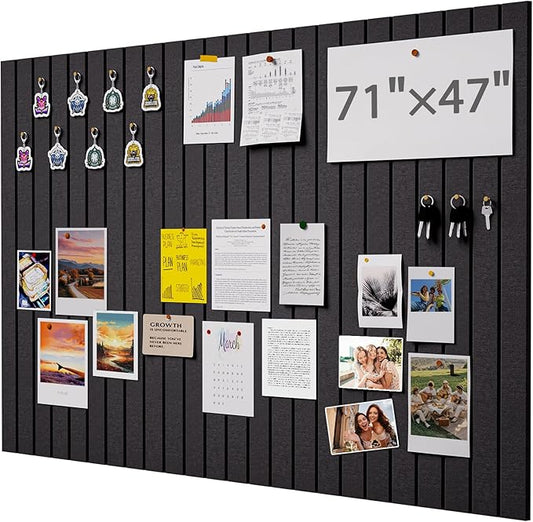 Soundsbay Large Cork Board, 71" x 47" Black Bulletin Board, 3 Pack Felt Wall Tiles Self-Adhesive, Pin Board for Walls Office Home Classroom Decor-DeskLoop Office