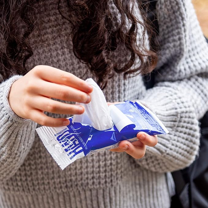 Nice 'N Clean Sensitive Skin Wet Hand Wipes Infused with Aloe & Vitamin E, Blue, 400 Count-DeskLoop Office