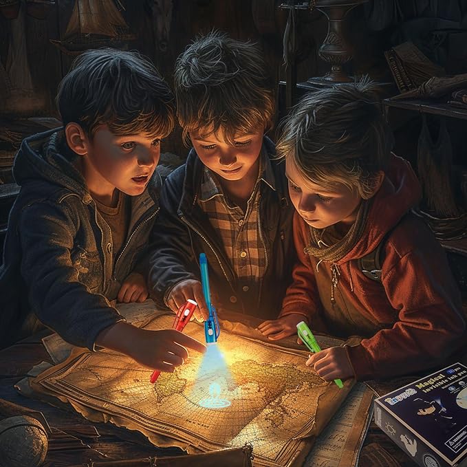 Invisible Ink Pens, 28 PCS Upgraded Spy Invisible Ink Pen with UV Light Magic Marker for Secret Message Escape Room and Kids Christmas Goodies Bags Toy, Spy Pen Party Favors for Kids 8-12-DeskLoop Office