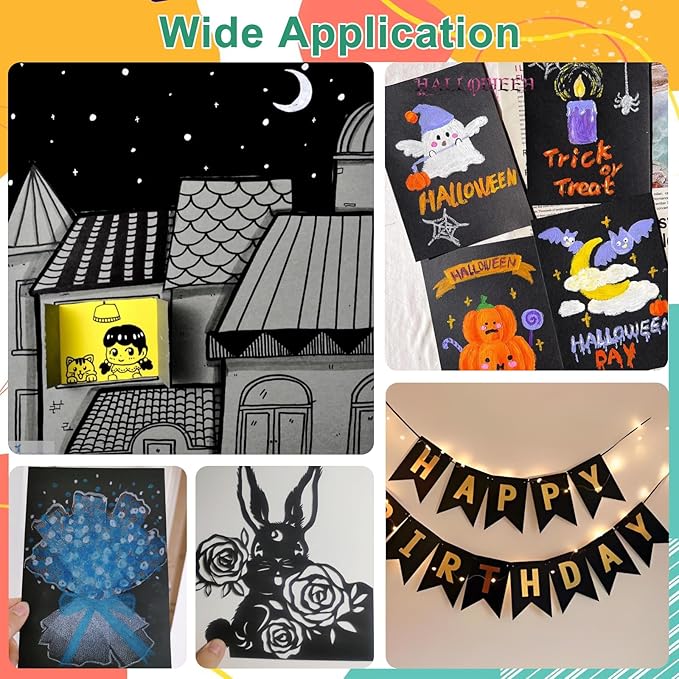 OcePor 50 Sheets Black Cardstock Paper, Colored Printer Paper 8.5 x 11, Card Stock Thick Construction for Craft,Scrapbook,Office Printing, Invitations, Certificates,92 lb/250gsm-DeskLoop Office