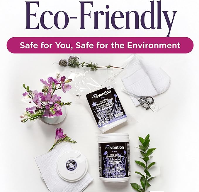 Prevention All Purpose Disinfectant Wipes – Canister of Cleaning Wipes for Salons, Spas, Wellness Centers and Yoga Studios – Hospital Grade Surface Sanitizing – 160 Count-DeskLoop Office