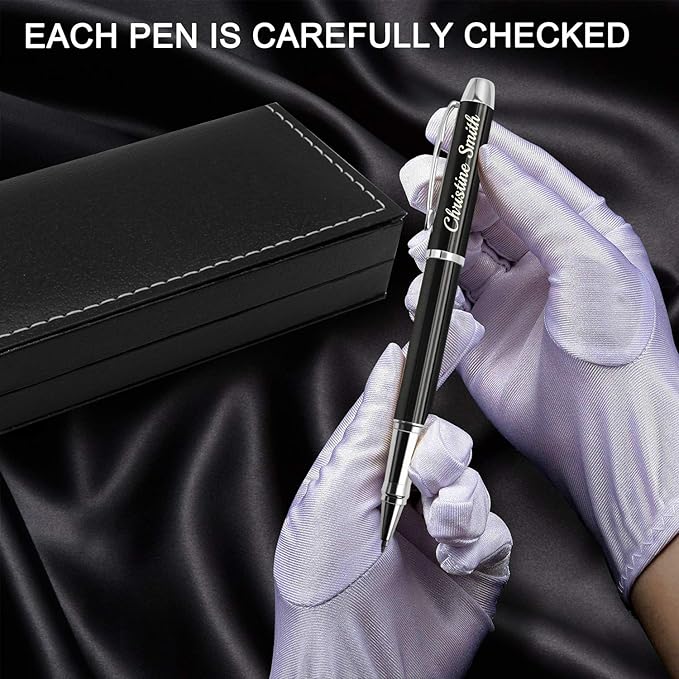 Amlion Personalized Pens Custom Engraved Pen with Name, Refillable Medium Refill, Personalized Gifts for Men Women-DeskLoop Office