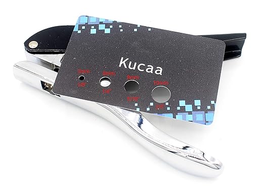 Metal Silver Hand-held 2/5 inch 10mm Round Heavy Duty Single Circle Hole Punch for ID Cards PVC Cards Badge Photos-DeskLoop Office