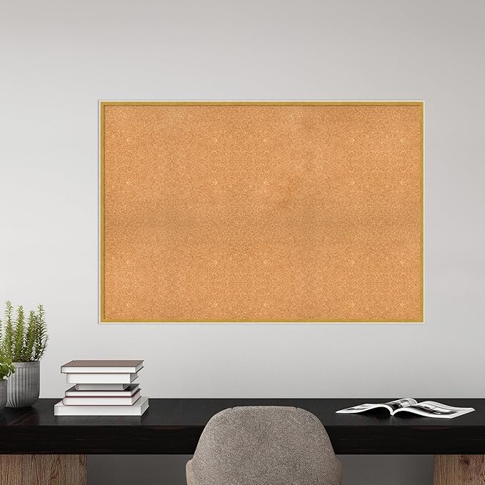 Amanti Art Natural Cork Board for Wall, 35x51 Vision Board with White Frame, Oversize Corkboard Office Decor for Home Organization, Modern Corkboard Pinboard to Display Items for Home Organization in-DeskLoop Office