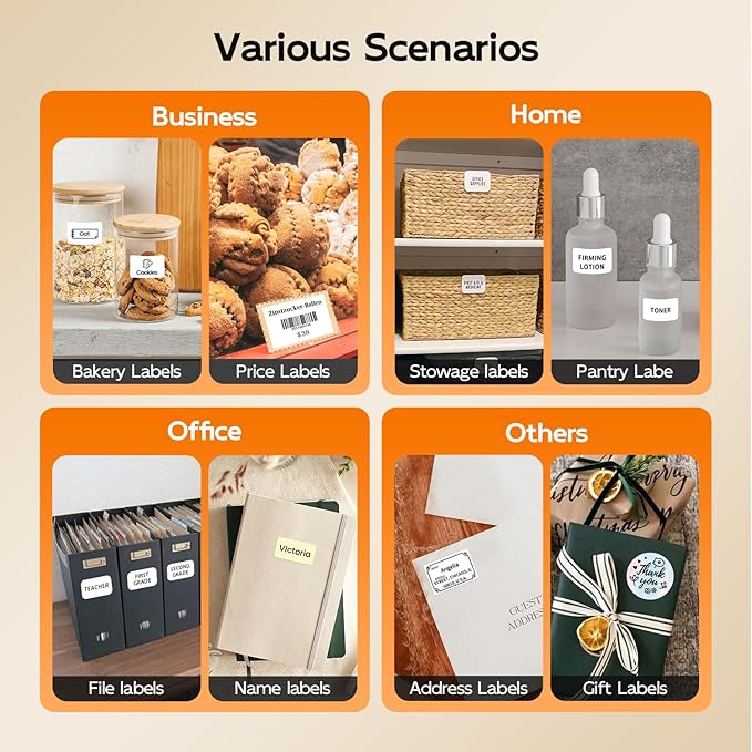 Phomemo Label Maker, 2 Inch Bluetooth Themal Label Printer with 3 Rolls Thermal Paper(4030/5030/5080mm), Inkless Labeler for Home, Bussiness, School, Office, Address, Sticker Printer for Phone & PC-DeskLoop Office