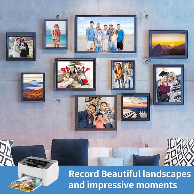 Glossy Photo Paper 8 x 10 inches, 30 Sheets Inkjet Photo Printer Paper, Instant Dry Picture Paper for DIY Chip Bag, Flyers, Cards, Calendars and Brochures(180gsm/48lb)-DeskLoop Office