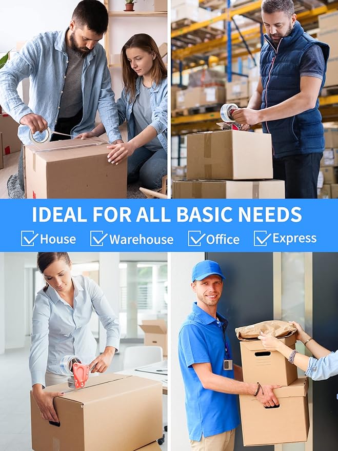 JARLINK Clearer Packing Tape 12 Rolls, Heavy Duty Packaging Tape for Shipping Packaging Moving Sealing, 2.7mil Thick, 1.88 inches Wide, 60 Yards Per Roll, 720 Total Yards-DeskLoop Office