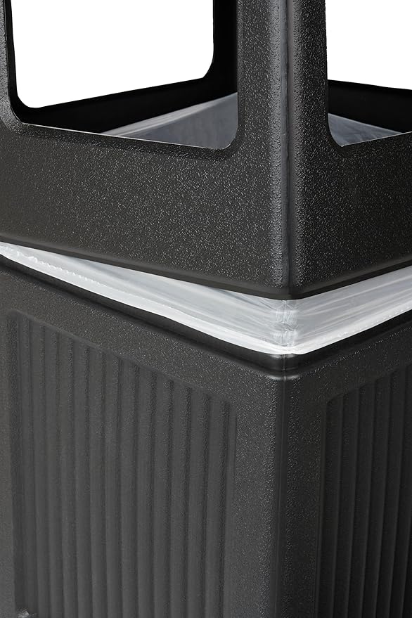 Safco Canmeleon Trash Can, 38 Gallons, Indoor and Outdoor Use, Durable & Weather-Resistant Commercial Garbage Can, Black-DeskLoop Office