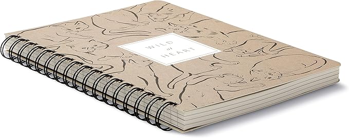Compendium Spiral Notebook - Wild at Heart — A Designer Spiral Notebook with 192 Lined Pages, College Ruled, 7.5”W x 9.25”H-DeskLoop Office