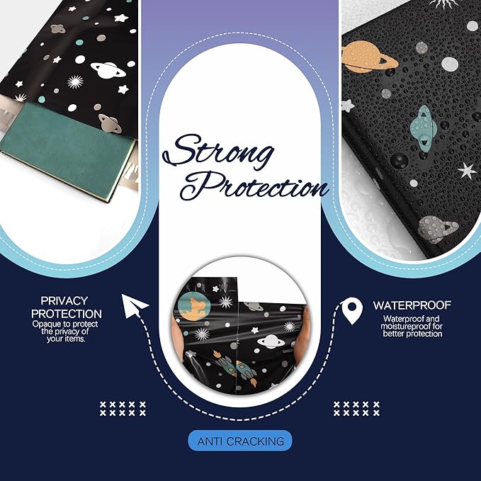 Planets Poly Mailer 10x13 Inch 100 Pcs, Waterproof Shipping Bags for Clothing, Tear-Resistant Mailier Bags, Strong Mailing Bags with Self-Seal-DeskLoop Office