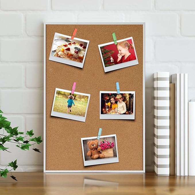 100Pcs Push Pin with Wooden Clips Tacks for Cork Board Artwork for Bulletin Board Crafts Arts Projects Photo Supplies(Colorful)-DeskLoop Office