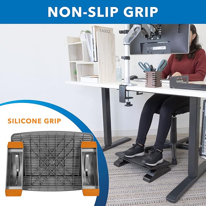 Mount-It! Ergonomic Footrest for Office or Home | Under Desk Tilting Footrest | Adjustable Desk Foot Rest with Massaging Surface and 3 Tilt Positions-DeskLoop Office