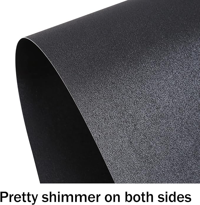 100 Sheets Black Shimmer Cardstock 8.5 x 11 Metallic Paper, Goefun 80lb Card Stock Letter Size Sheets for Halloween, Invitations, Scrapbooking, Crafts, Graduations-DeskLoop Office