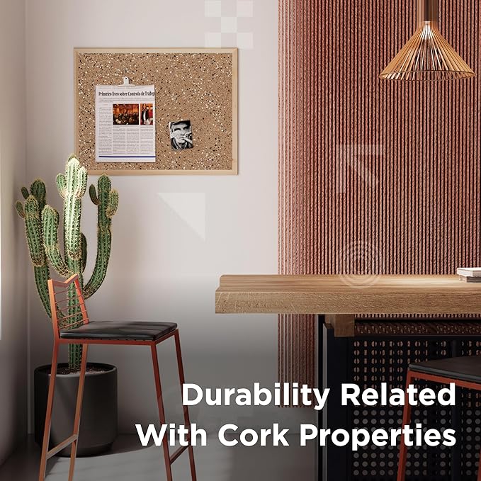 Go4Cork Framed Cork Bulletin Board - 35.4”x 23.6” | Premium Double-Sided Pine Frame Eco Cork Memoboard | Office, Home & Classroom Organization Decor | Pushpins & Set Up Accessories Included-DeskLoop Office