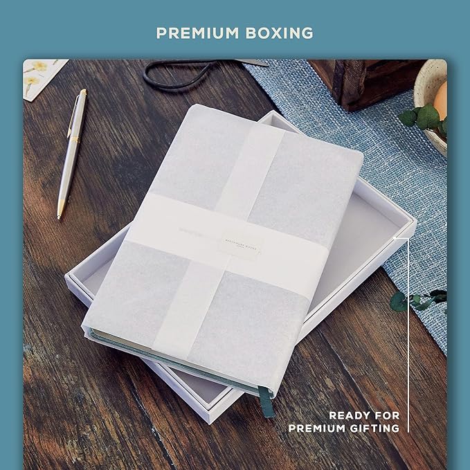 BEECHMORE BOOKS Lined Journal Notebook, 5.8 x 8.3 inch, A5 160 Lined Pages, Hardcover Leather Journals for Women, Men, Writing and Notebooks for Work - 120 GSM Thick Paper, Gifts Box Included-DeskLoop Office