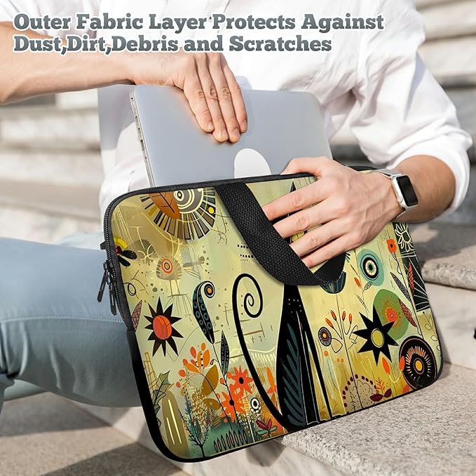 Laptop Sleeve Case Bag 15 inch, Graffiti Cat Slim Carrying Case Durable Handbag Travel Laptop Bag for 15 inch MacBook Air M3/M2/15 Pro/Surface Laptop 7/6/5/4/3/ Dell XPS 15 Plus