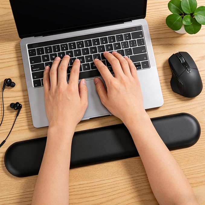 PU Leather Keyboard Wrist Rest, Ergonomic Memory Foam Wrist Support - Image 9