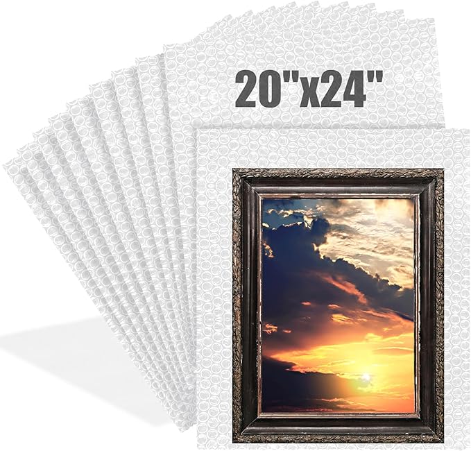 10 Pack Extra Large Bubble Pouches 20 * 24 Inch Clear Bubble Pouch Wrap Bags for Packing Shockproof Cushioning Wrap Bag for Shipping Moving Fragile Dishes China Plates Painting Fragile Items-DeskLoop Office