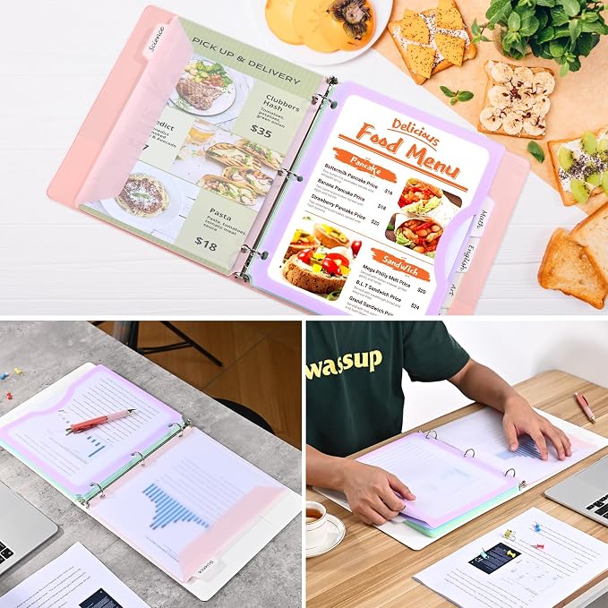 15 Counts Dividers with One Full Pocket, 5-Tab Binder Dividers - Image 7