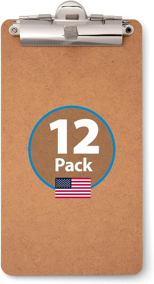 Officemate 5" x 9" Clipboard for Receipts, Low Profile Metal Clip & Pen Holder on Top, Memo Size for Restaurants, Hotels, Food Trucks, Bars, Schools, and Other Venues, 12 Clipboards (83156)-DeskLoop Office