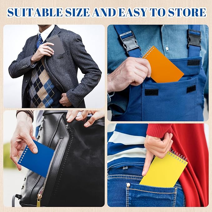 60 Pcs Small Pocket Notebooks 3 x 5 Inch Mini Memo Spiral Notepads Top Bound College Ruled Lined Note Pads for Back School Office Journaling Noting, 75 Sheets/Pad (Rainbow)-DeskLoop Office