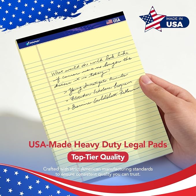WritePads Legal note pads 8.5"x11" Legal Pads, Wide Ruled, Canary Paper - Image 9