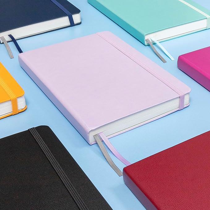 PAPERAGE Lined Journal Notebook, (Lavender), 252 Pages, Medium 5.6 in x 8 in - 100 GSM Thick Paper – Hardcover Journaling Notebook for Work, School & Note Taking-DeskLoop Office
