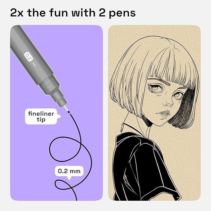 ARTISTRO Set of 2 Fineliner Pens, Black Micro Pens for Drawing, Waterproof Archival Ink, Ultra Fine Tip Pen for Illustration, Technical Pen, Sketching, Writing, Drawing, Journaling, Pair of Fine Tip-DeskLoop Office