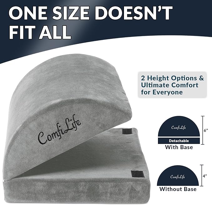 ComfiLife Foot Rest for Under Desk at Work – Adjustable Height Memory Foam Foot Stool for Under Desk, Office Chair & Gaming Chair – Ergonomic Footrest for Back & Hip Pain Relief (Gray)-DeskLoop Office