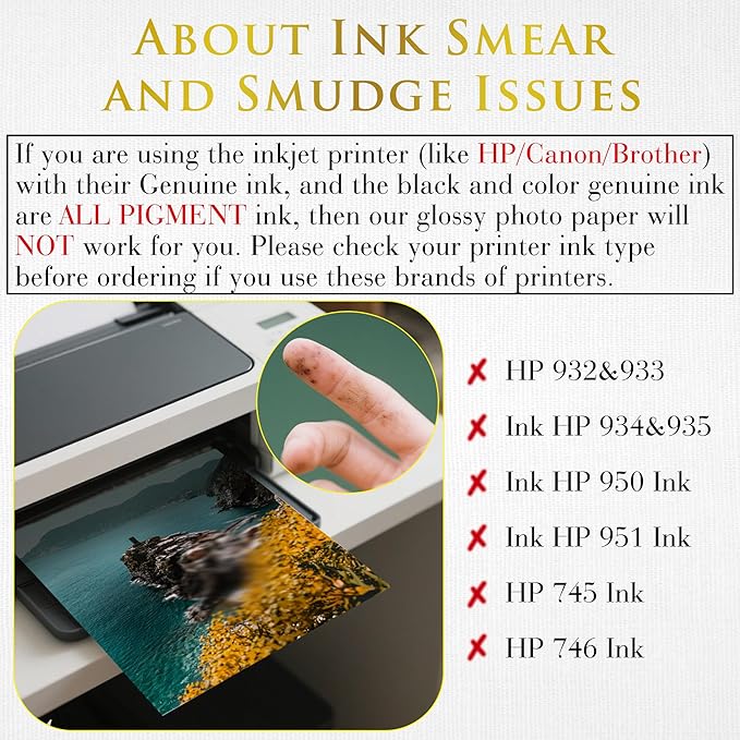 A-SUB Inkjet Glossy Photo Paper 4X6 Inches 48lb 180gsm Professional Glossy Photographic Paper for Inkjet Printers Dye Ink 100 Sheets-DeskLoop Office