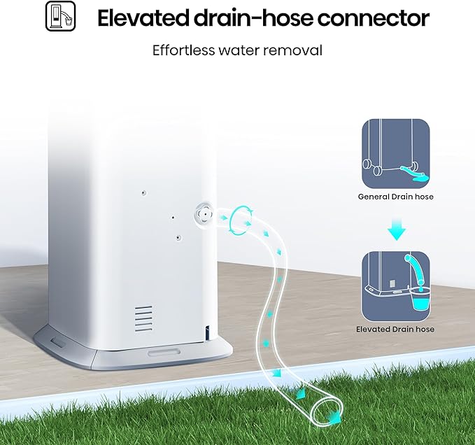 Hisense API0825UW1D Smart Inverter Twin Hose 8,000 BTU (DOE) 350 SF Heat/Cool Tower Portable Air Conditioner, White-DeskLoop Office