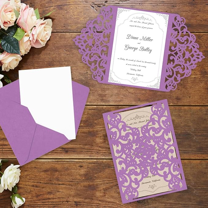 Purple Cardstock 100 Sheets 80lb Cardstock Paper 8.5 x 11, Goefun Purple Paper for Wedding Invitations, DIY Cards, Menus, Crafts-DeskLoop Office