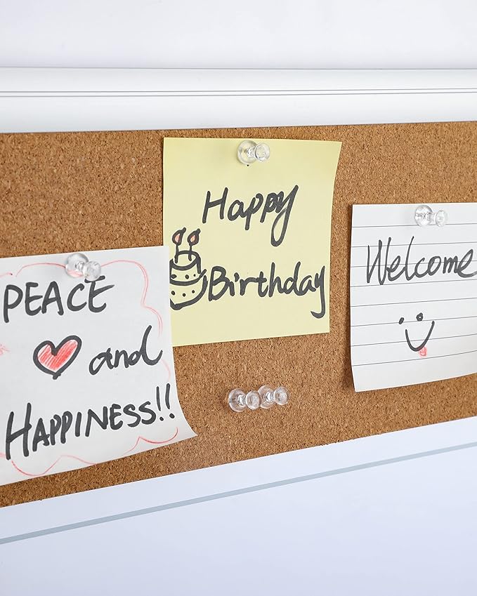 PAPERPAL 280 Clear Push Pins for Cork Board, Clear Thumb Tacks for Wall Hangings, Pushpins for Office School & Personal Use, Standard Size Push Pin Tacks-DeskLoop Office