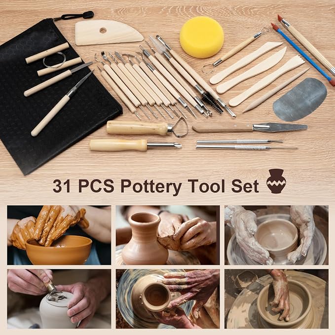 Amrules Clay Tools Kit, Practical Polymer Clay Sculpting Tools Kit, Air Dry - Image 7