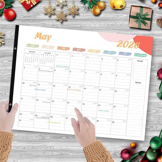 Desk Calendar 2025-2026, Desk Calendar Large 22x17, 18 Months Desk Top Calendar, From July 2025 to December 2026 with To Do & Notes, Holiday & Julian Date for Home, School & Office-DeskLoop Office