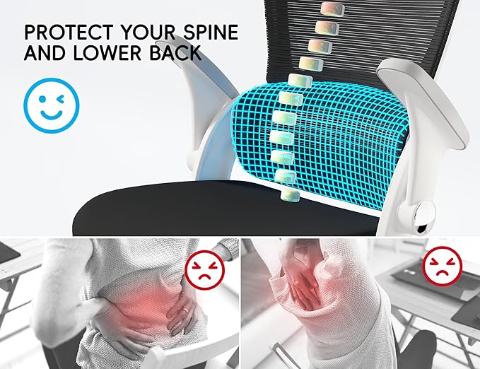 TRALT Beige Gaming Chair - Ergonomic Office Chair with Back Support, Home Office Desk Chairs, Computer Chair, 330lbs Wide Seat Big and Tall Office Chair for Professionals (White Black)-DeskLoop Office