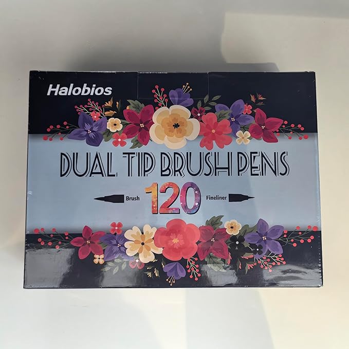 120 Color Dual Tips Brush Pens, Fine and Brush Tip Markers with Swatch Card for Adult Coloring, Art Markers Set for Journaling Calligraphy Drawing Sketching Doodling Illustrating-DeskLoop Office