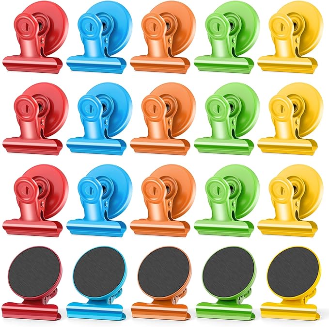 20 Pack Fridge Magnet, Multicolor Magnetic Clips Whiteboard Magnets, Magnet Clips Heavy Duty Refrigerator Magnets for Photo Displays, Home, Office, Classroom-DeskLoop Office