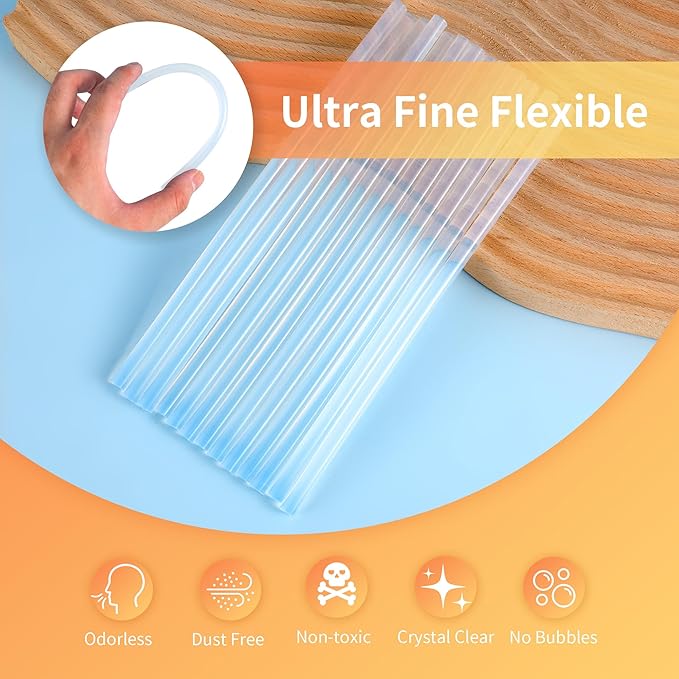 MATUFF Mini hot Glue Gun Sticks – 120 Pcs Clear hot Glue Sticks Dia 0.27” x 8” Long Mini Glue Stick, All-Purpose Glue Sticks Bulk for Crafting, Scrapbooking & More - Compatible with Most Glue Guns-DeskLoop Office