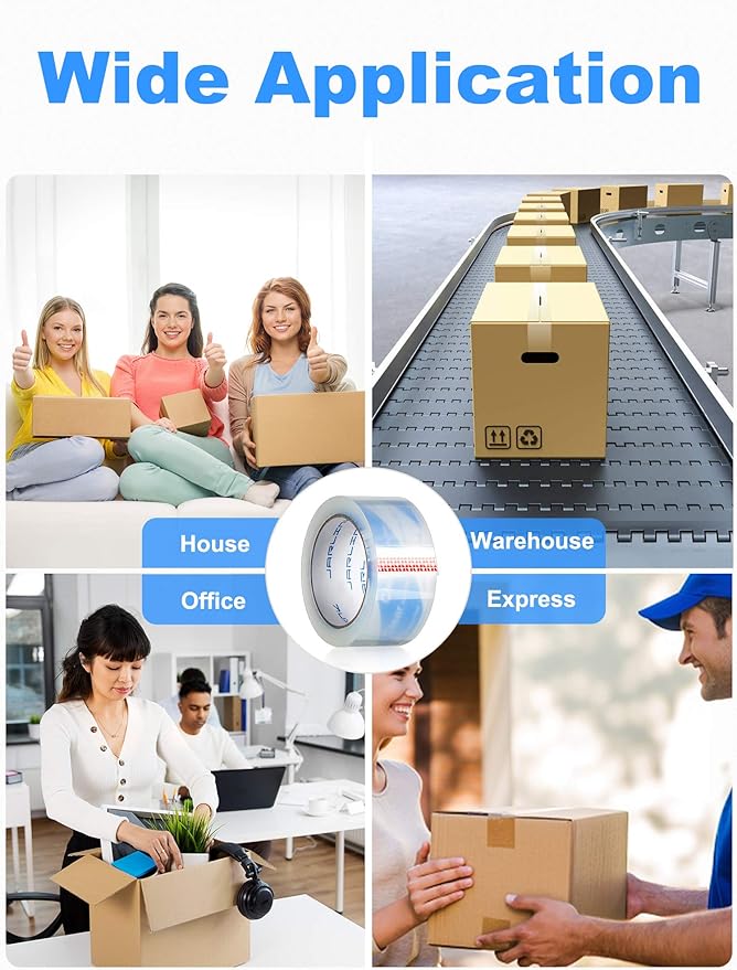 JARLINK Clearer Packing Tape 18 Rolls, Heavy Duty Packaging Tape for Shipping Packaging Moving Sealing, 2.8mil Thicker, 1.88 inches Wide, 60 Yards Per Roll, 1080 Total Yards-DeskLoop Office