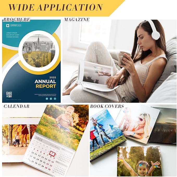 Fainne 600 Sheets Photo Paper 8.5 x 11 in Glossy Double Sided 54lbs 9.5mil 200gsm Photo Paper Glossy Card Stock for Inkjet Printing Printer Making Pictures Calendar Greeting Card Printing-DeskLoop Office