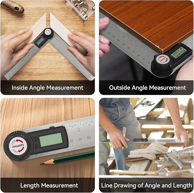 GemRed 82305 Digital Angle Finder Protractor (Stainless steel 300mm)-DeskLoop Office