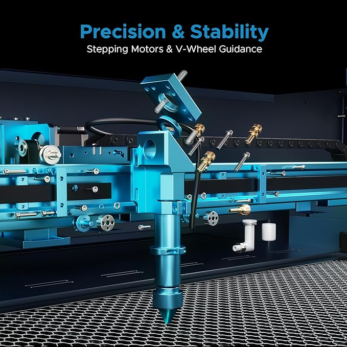 OMTech Pronto 130W CO2 Laser Engraver & Cutter with LightBurn – 51"x35" Workspace, 1,000mm/s Speed, Autofocus, 2-Way Pass, Air Assist, for Wood, Acrylic & More-DeskLoop Office